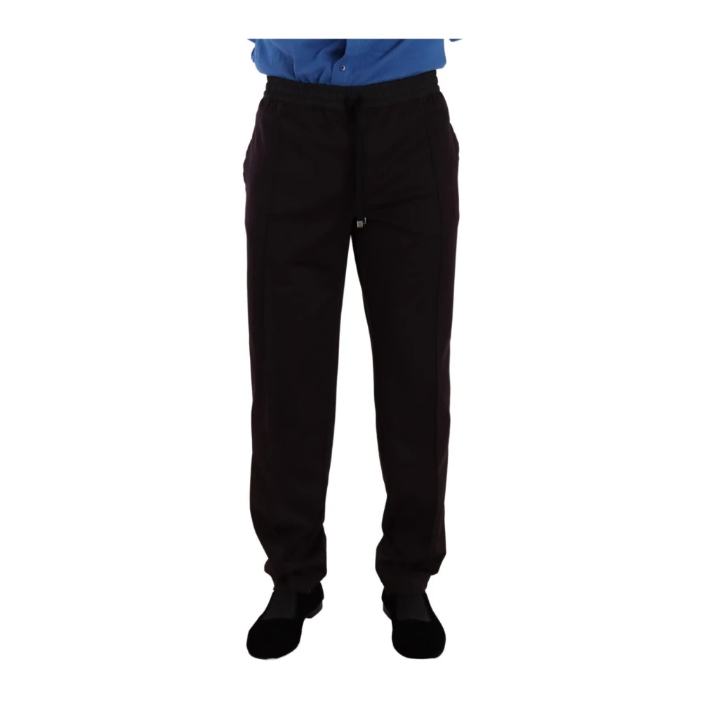 Dolce & Gabbana Herren Schwarz - Burgunder Baumwoll Joggers - Trousers - K - 4XL