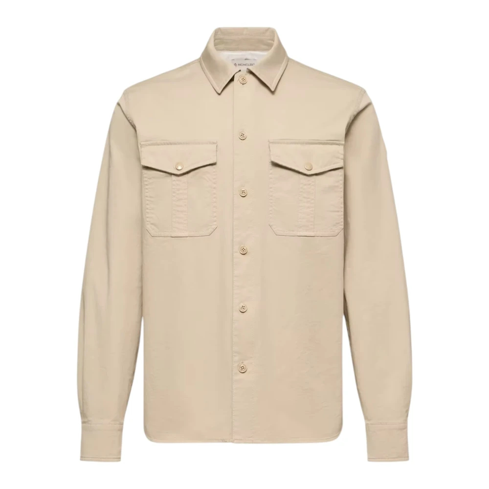 Moncler Cotton Blend Gabardine Long Sleeve Shirt für Men in Beige in Size: M - Bild 2