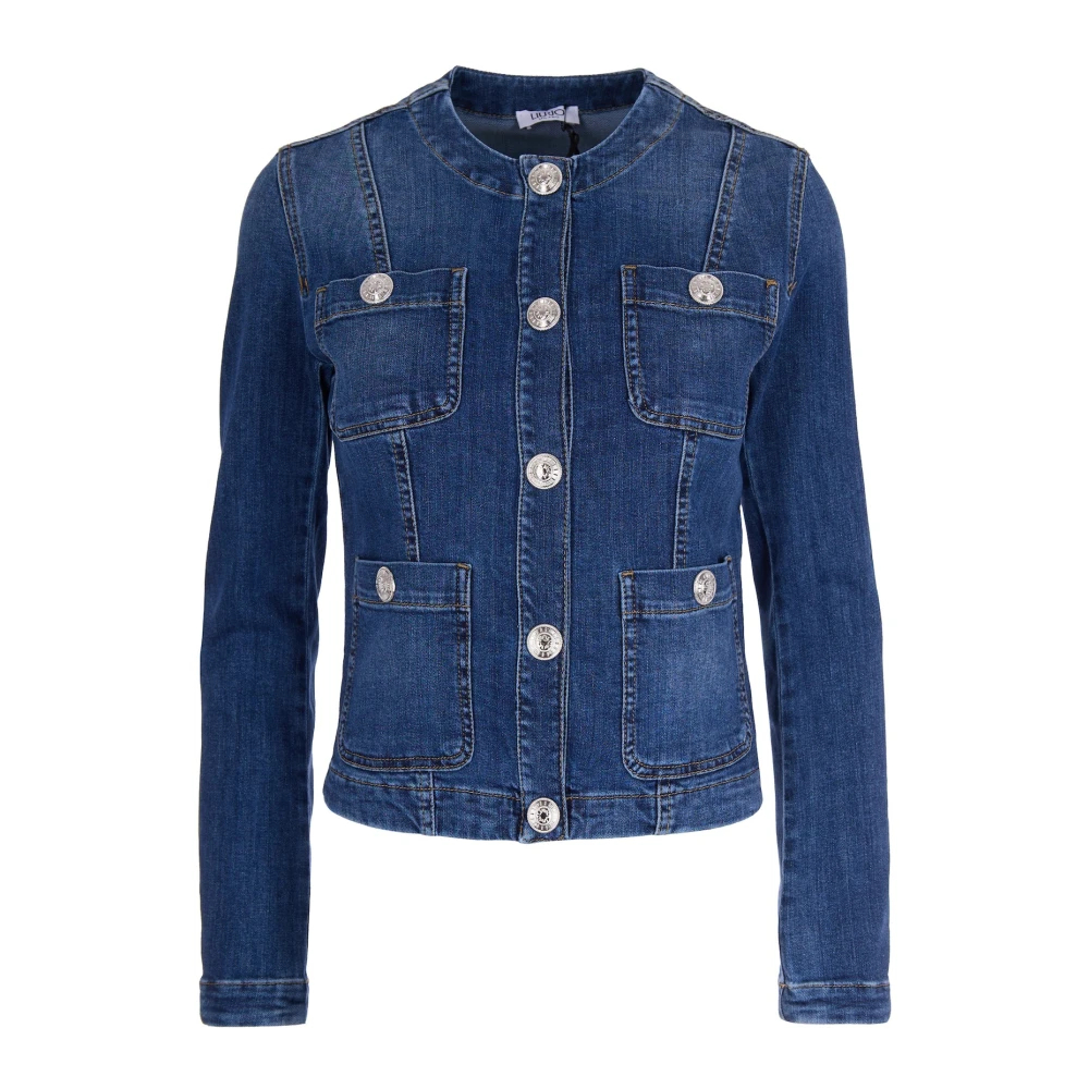 Liu Jo Damen Blau - Jeansjacke Mit Logo-Knöpfen - Jackets - S