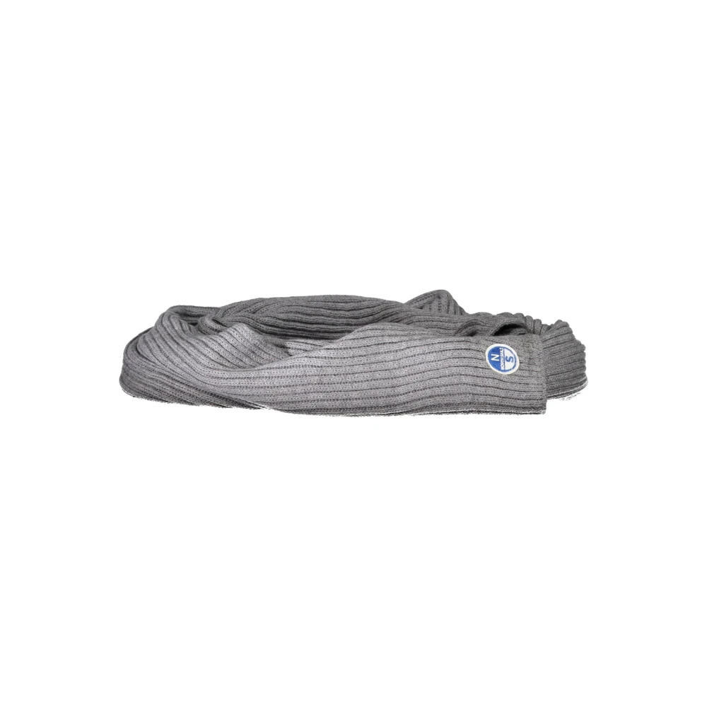 North Sails Herren Medium Grey Melange - Breit Gerippter Schal Mit Logo-Aufnäher - Bild 5