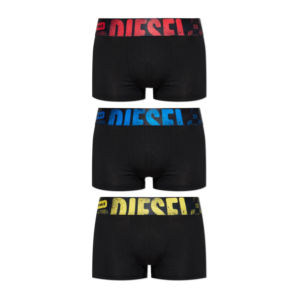 Diesel Herren Schwarz - Baumwoll-Boxershorts 3Er-Pack - Underwear - K - L