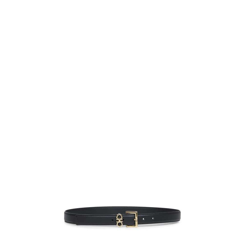 FERRAGAMO | Black smooth leather Double Gancini belt | Women | 85 - Bild 4