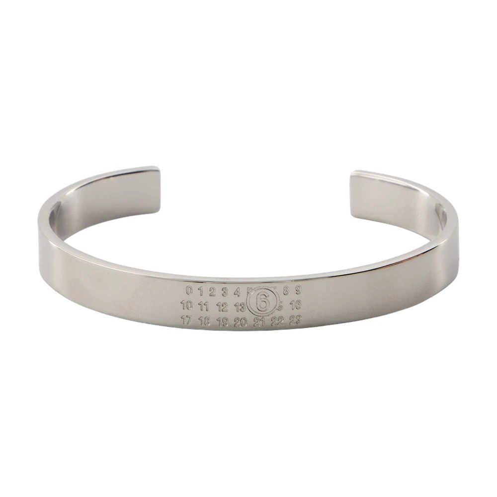 Mm6 Maison Margiela Damen Grau - Numeric Minimal Signature Cuff - Accessories - 2XL