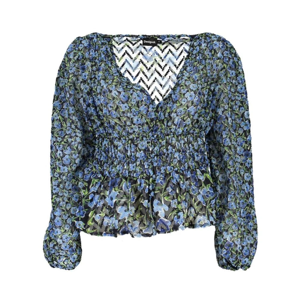 Desigual Damen Multicolor - Bluse Mit Geblümtem Smocked-Taillenbund - Blouses & Shirts - Mehrfarbig - M
