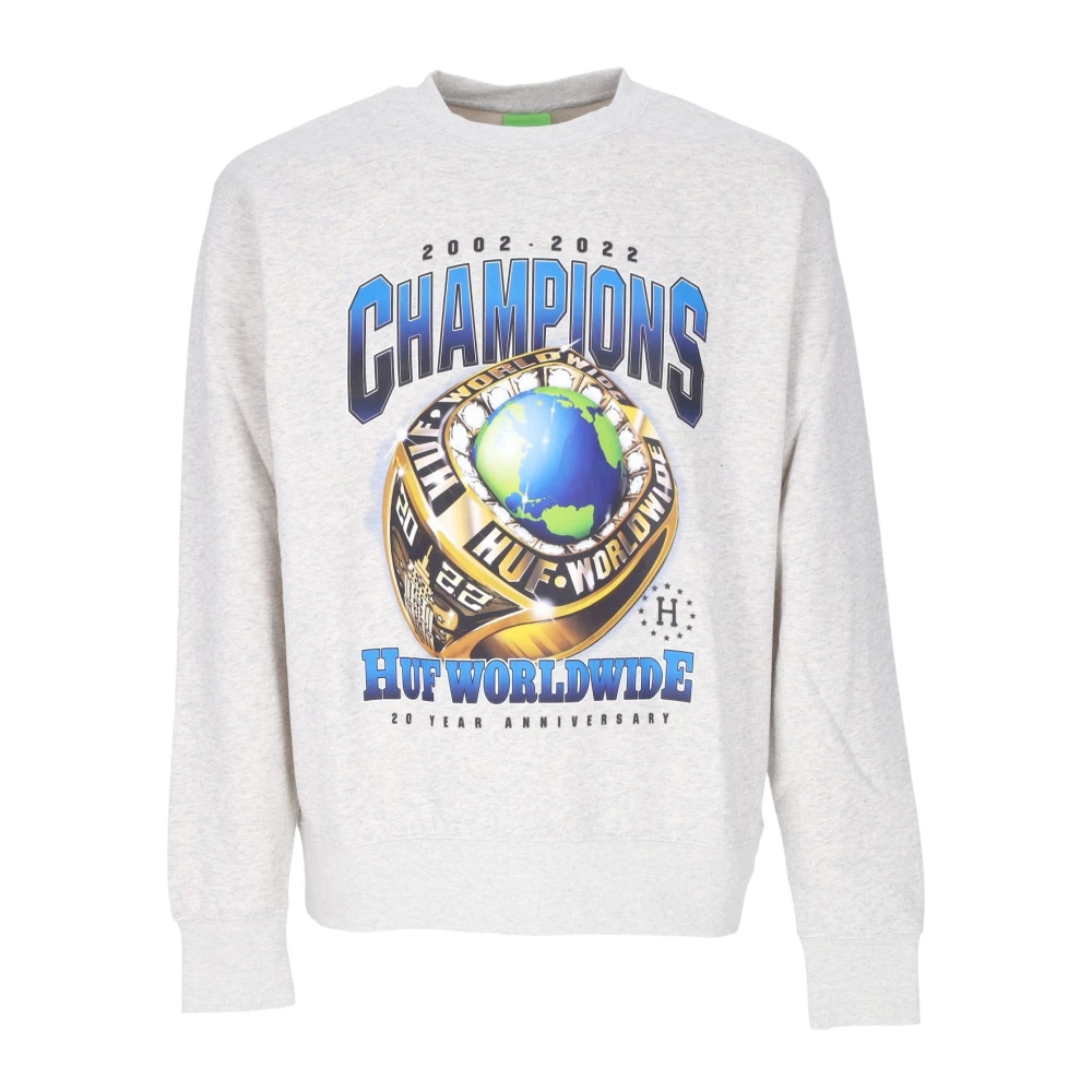 Huf Herren Weiß - Champions Crewneck Sweatshirt - Sweatshirts & Hoodies - Xl