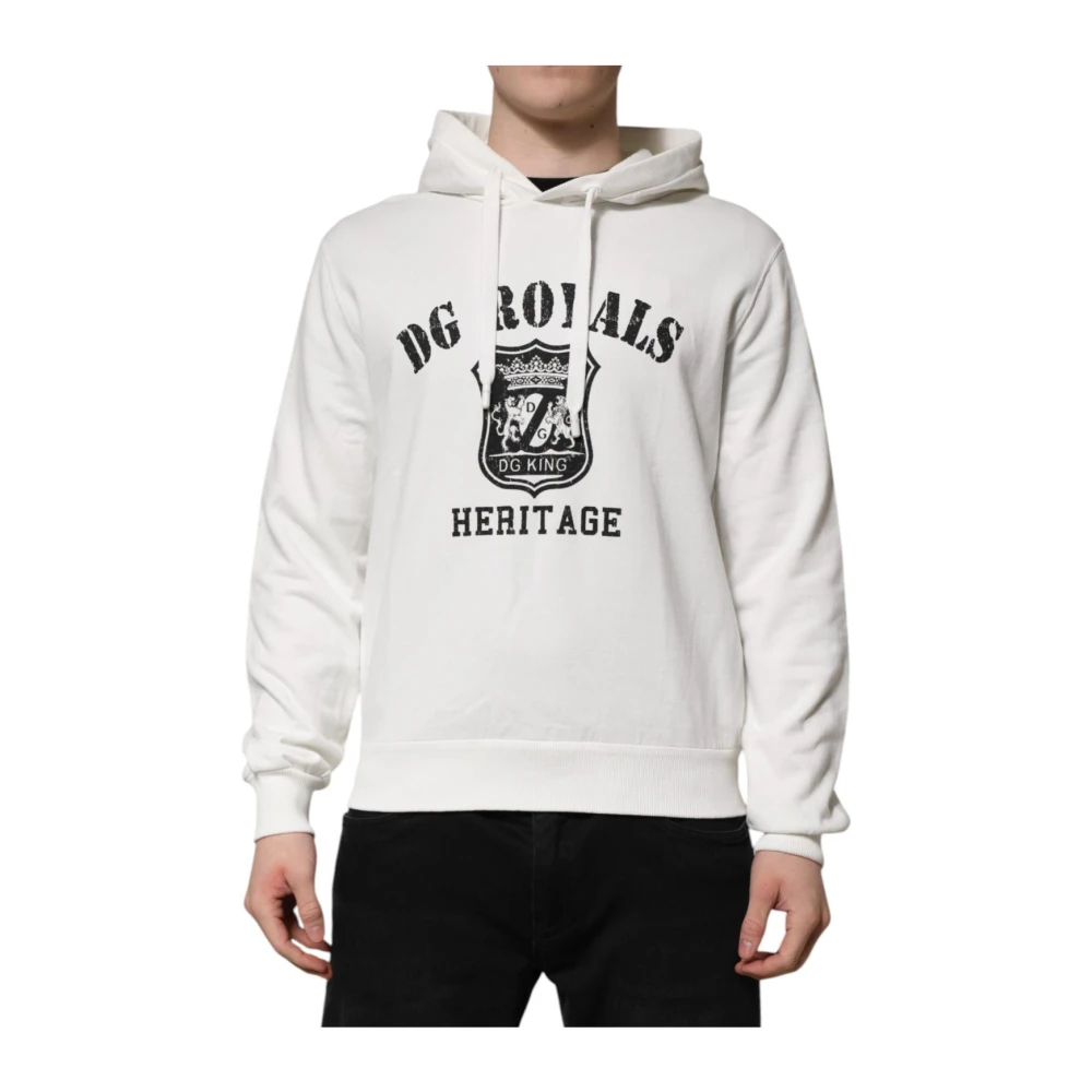 Dolce & Gabbana Herren Weiß - Hoodie Mit Grafikdruck - Sweatshirts & Hoodies - Xs