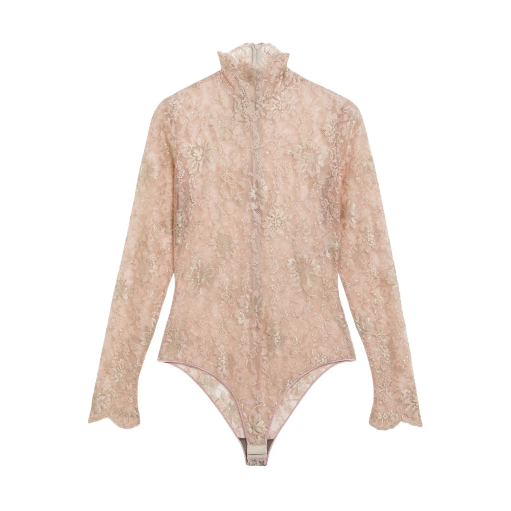 Valentino Garavani - Floral Lace Body - Tops - Damen - Beige - M