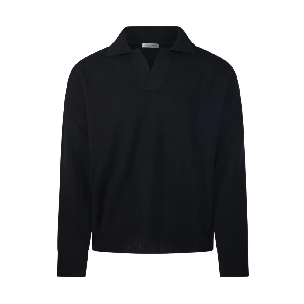 Roberto Collina Herren Schwarz - Skipper Polo Komfort Passform - Knitwear - K - S