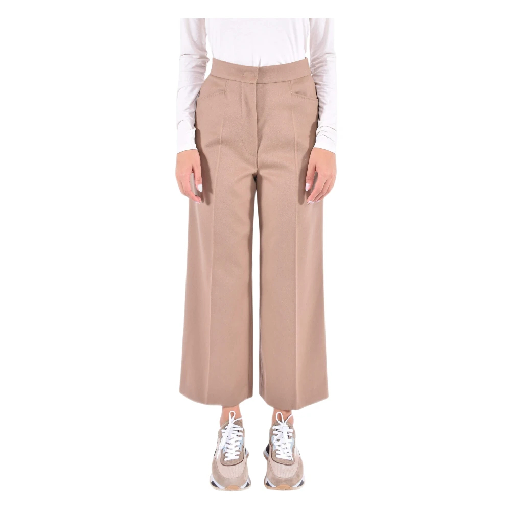 Max Mara Studio Damen Braun - Weite Kurze Wollhose - Trousers - Xs