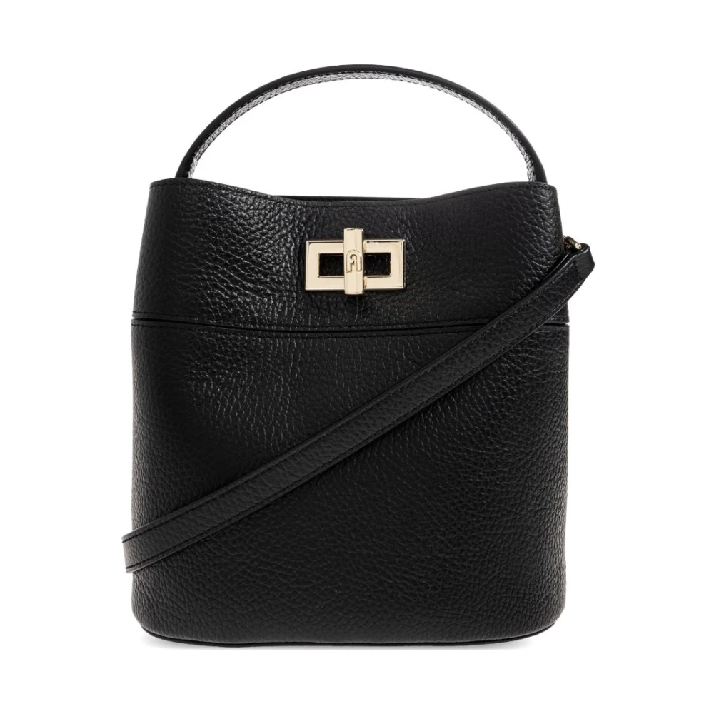Furla Amelia Mala Tipo Saco L Nero Preto Pele De Bezerro Granulada Mulher - Bild 5
