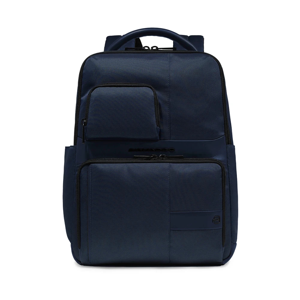 Piquadro Wollem Laptop-Rucksack Herren, 18L, Nachtblau, Nylon/Leder, 14 Zoll, - Bild 4