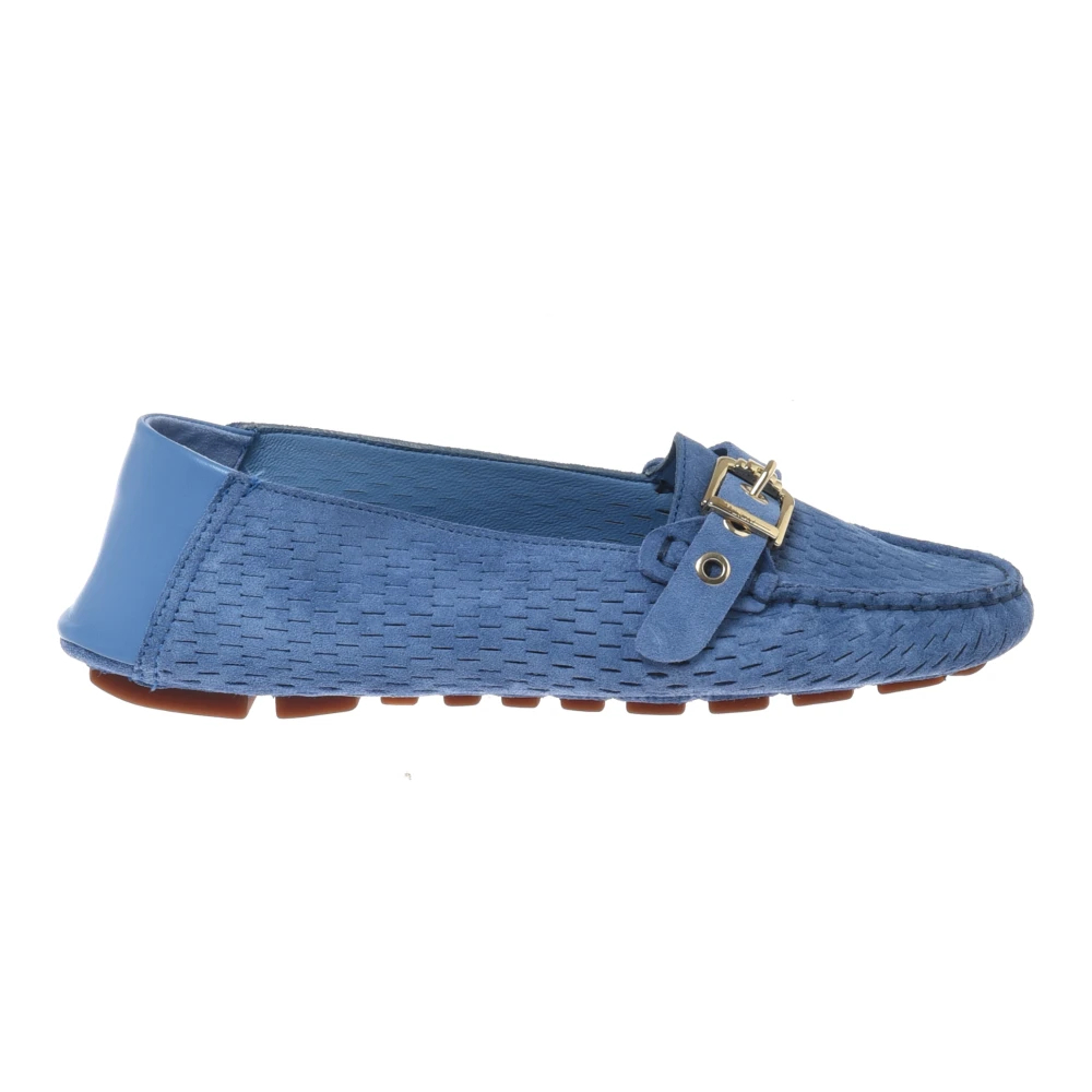 Baldinini Damen Blau - Perforated Suede Loafer - Shoes - 36 Eu