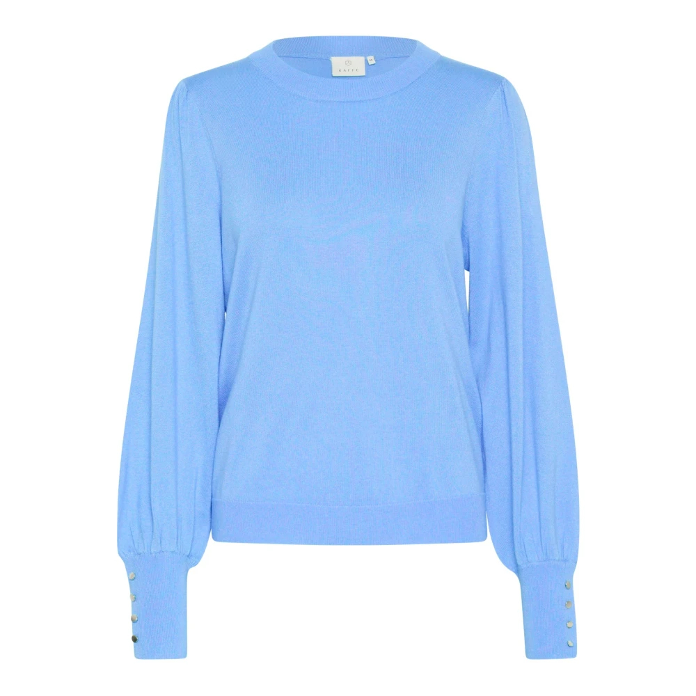 Kaffe Damen Blau Pullover Mit Rundhalsausschnitt Und Knöpfen Für Lizza - Bild 4