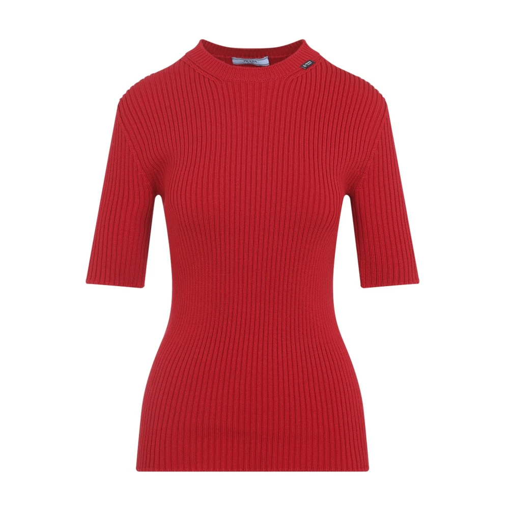 PRADA ABBIGLIAMENTO | Red English rib stitch knit virgin wool sweater | female | 40 - Bild 5
