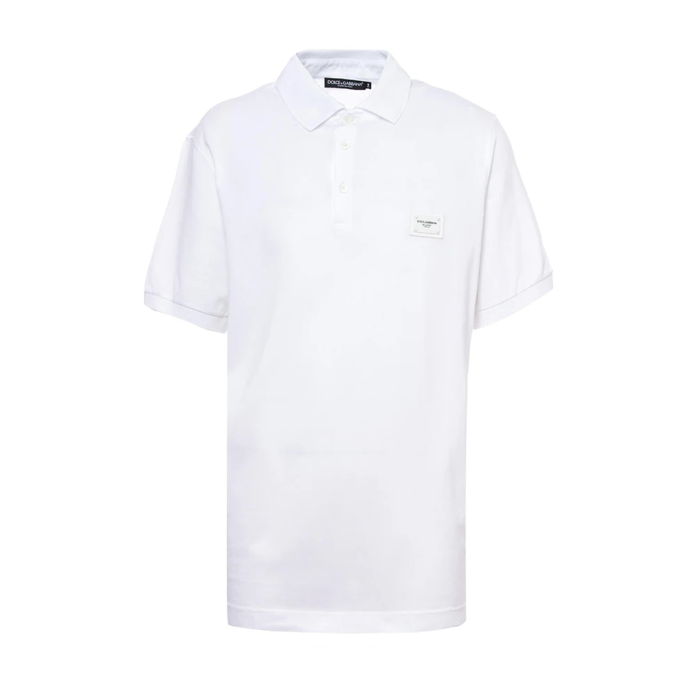 Dolce & Gabbana Herren Weiß - Piqué-Polohemd Aus Baumwolle - Tops - M
