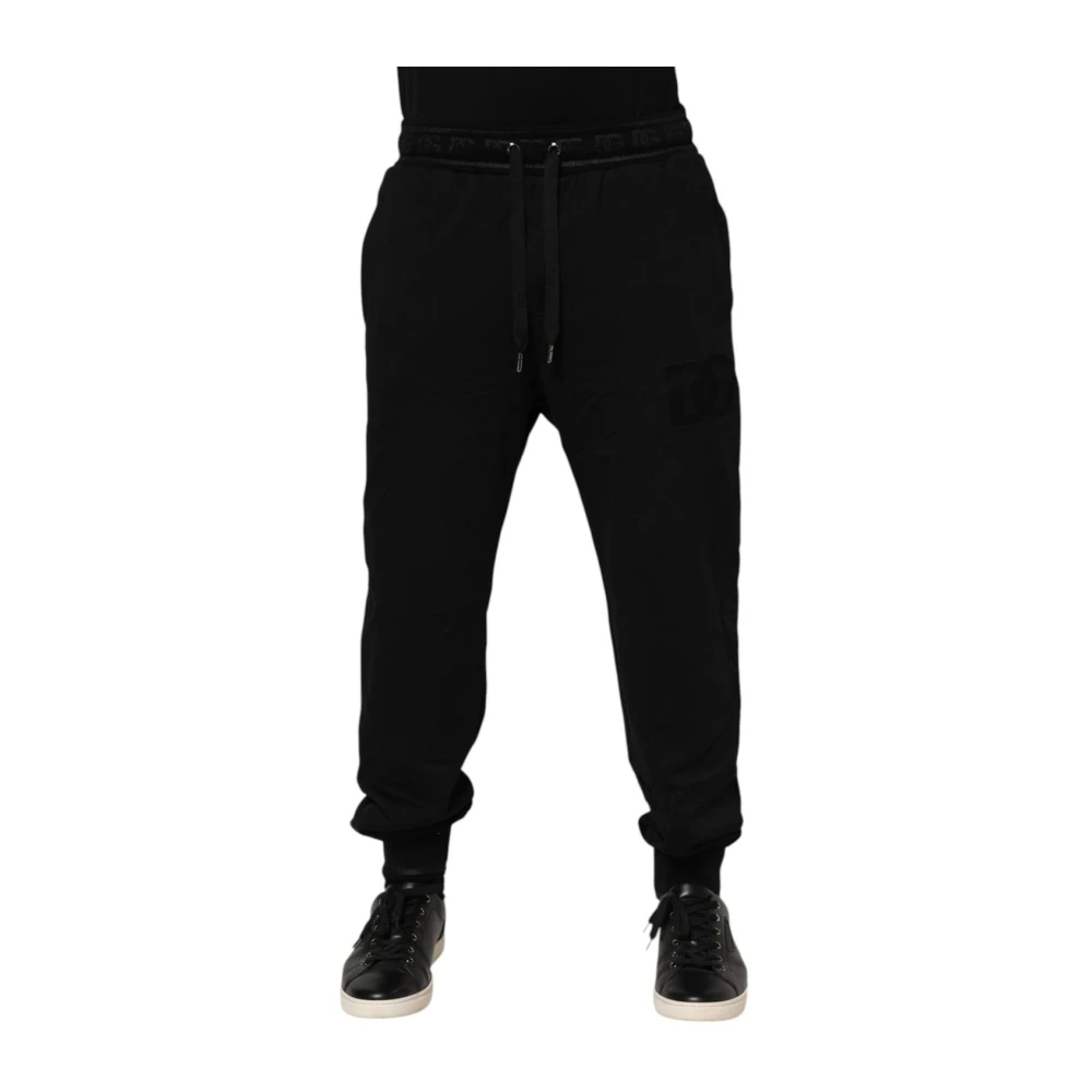 Dolce & Gabbana Herren Schwarz - E Baumwoll-Logo-Joggerhose - Trousers - K -S