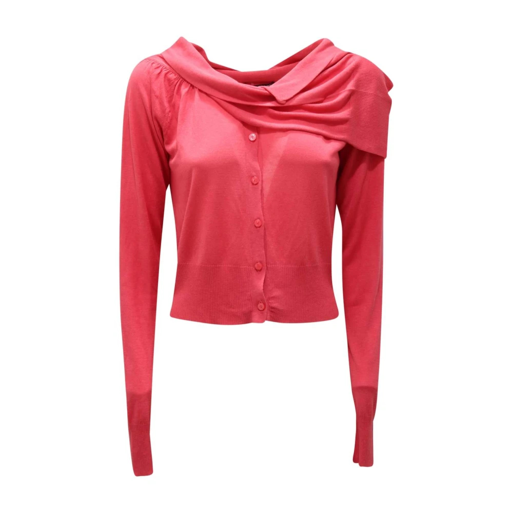 Liu Jo Damen Rosa - Seidenmischungs-Cardigan - Knitwear - L