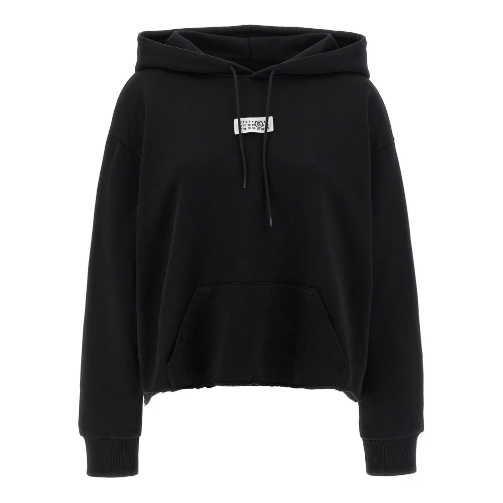 Mm6 Maison Margiela Damen Schwarz - Baumwoll-Hoodie - Sweatshirts & Hoodies - K - L