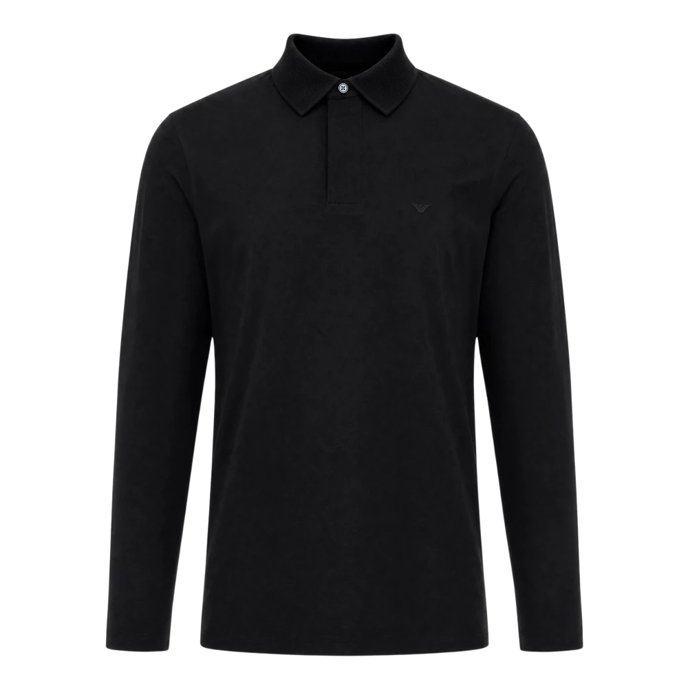 Emporio Armani - Langarm Poloshirt - Tops - Herren - Schwarzk - Xl