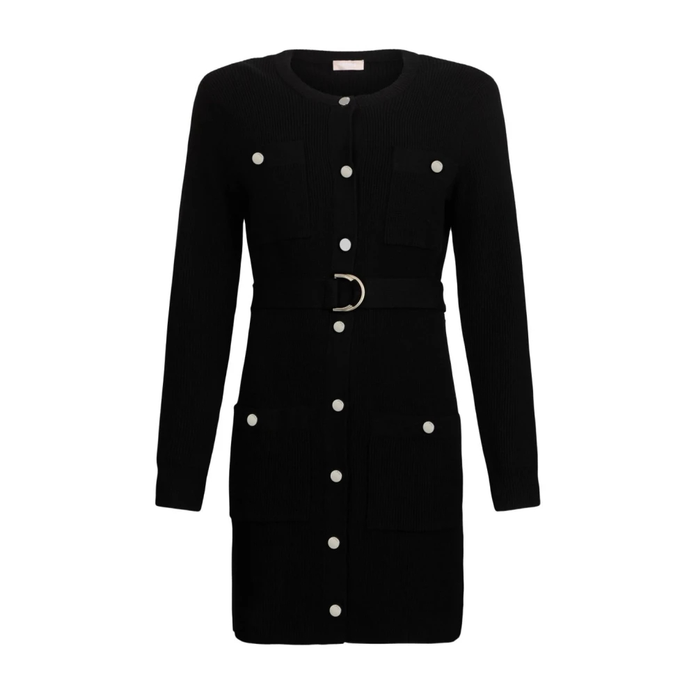 Liu Jo Damen Schwarz - Elegantes Nero Kleid Aw25 - Dresses - K - S