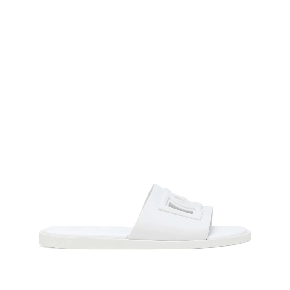 Dolce & Gabbana Herren Weiß - Mode Slides Sandalen Schwarz - Shoes - 44 Eu