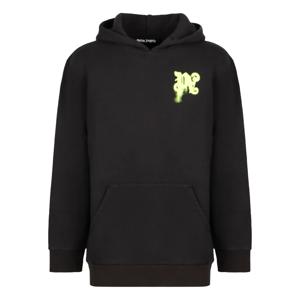 Palm Angels Herren Schwarz - Baumwoll-Hoodie Mit Rückendruck - Sweatshirts & Hoodies - K - L