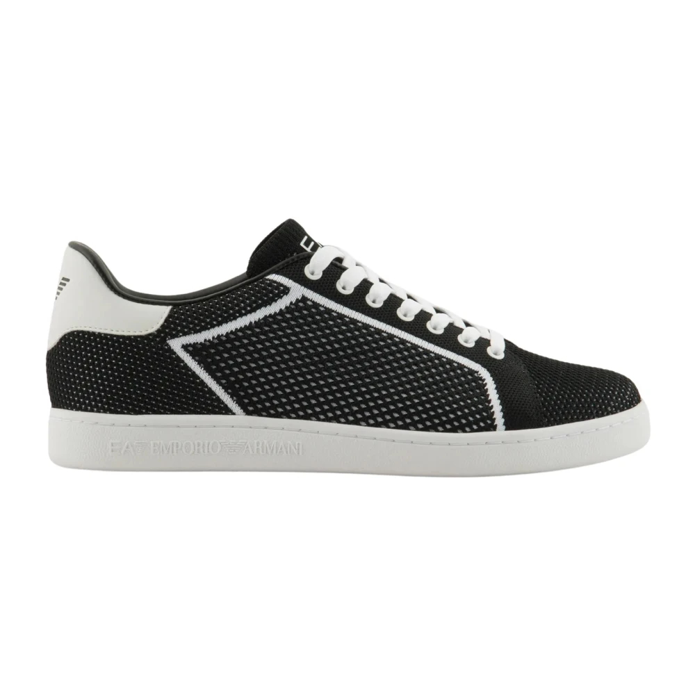 Emporio Armani Ea7 Herren Schwarz - Legacy Knit Sneakers - Shoes - K - 39 Eu