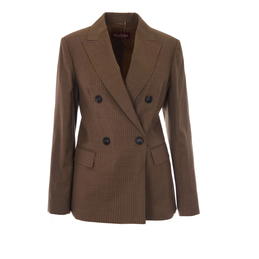 Max Mara Studio Damen Braun - Mico Zweireihiger Blazer - Jackets - S