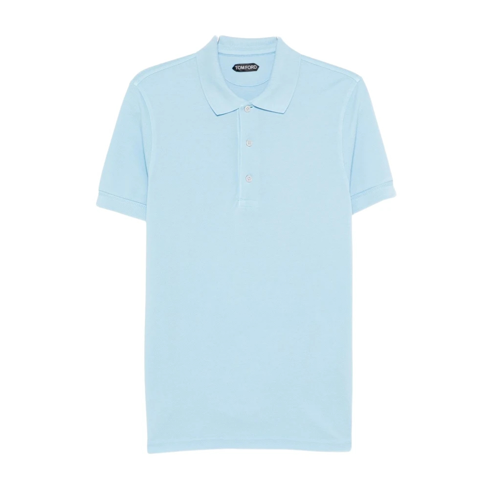 Tom Ford Herren Blau - Kurzarm-Poloshirt Mit Knopfleiste - Tops - 2XL