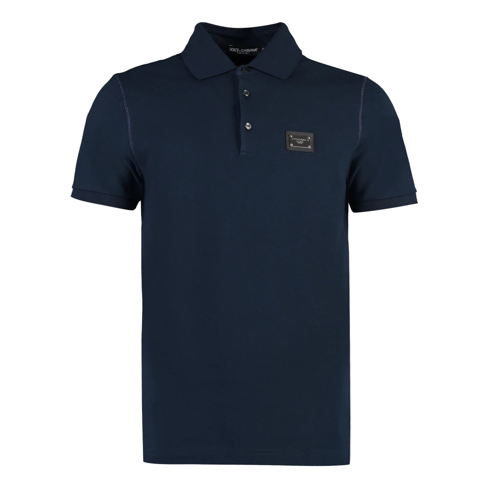 Dolce & Gabbana Herren Blau - Kurzärmeliges Baumwoll-Poloshirt - Tops - M