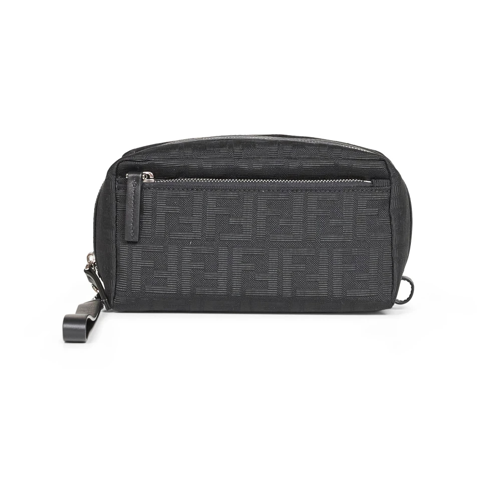 Fendi - Double Zip Pouch Small - Bags - Herren - Schwarzk - One Size
