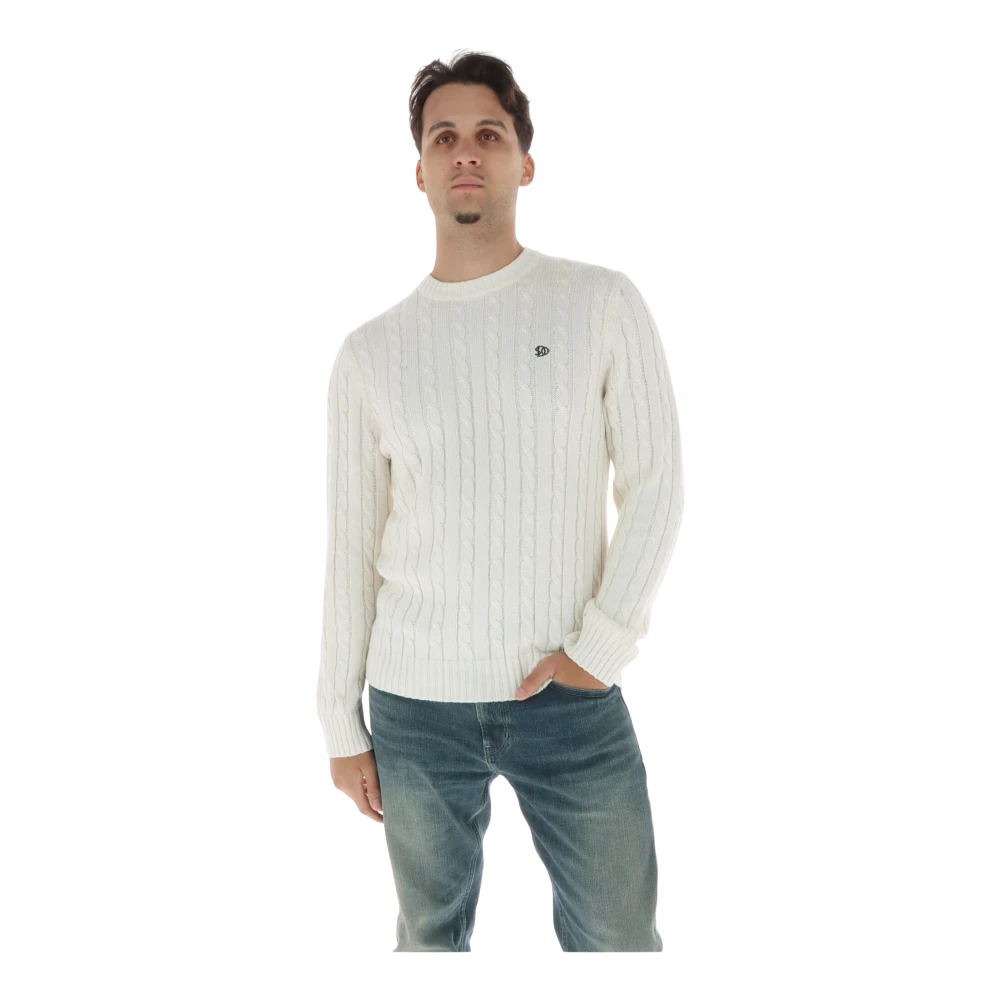 Superdry Herren Beige Für M6110707e Baumwollpullover Mit Zopfmuster (L), Lässig, Stoff - Bild 4