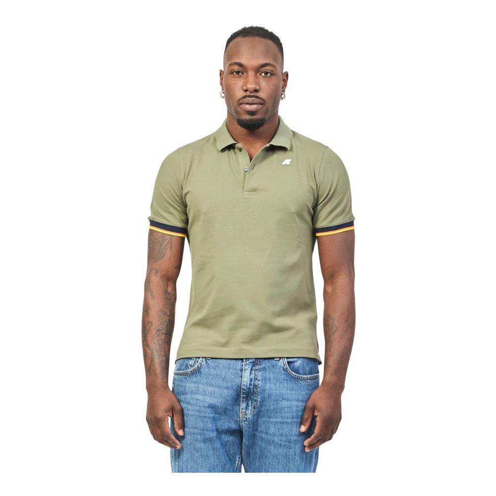 K-Way Herren Grün - Stretch Baumwoll-Polo - Tops - L