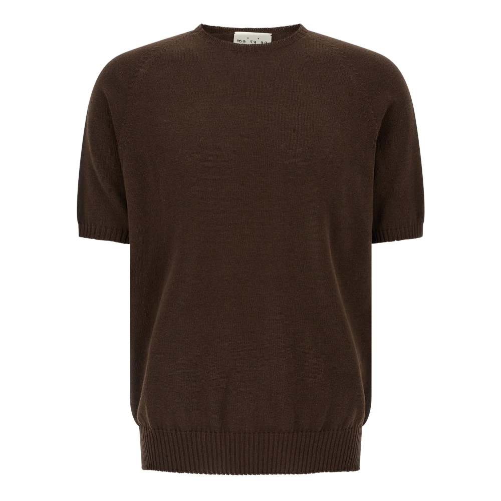 Ma'ry'ya Herren Braun - Baumwollpullover Mit Rundhalsausschnitt - Knitwear - L