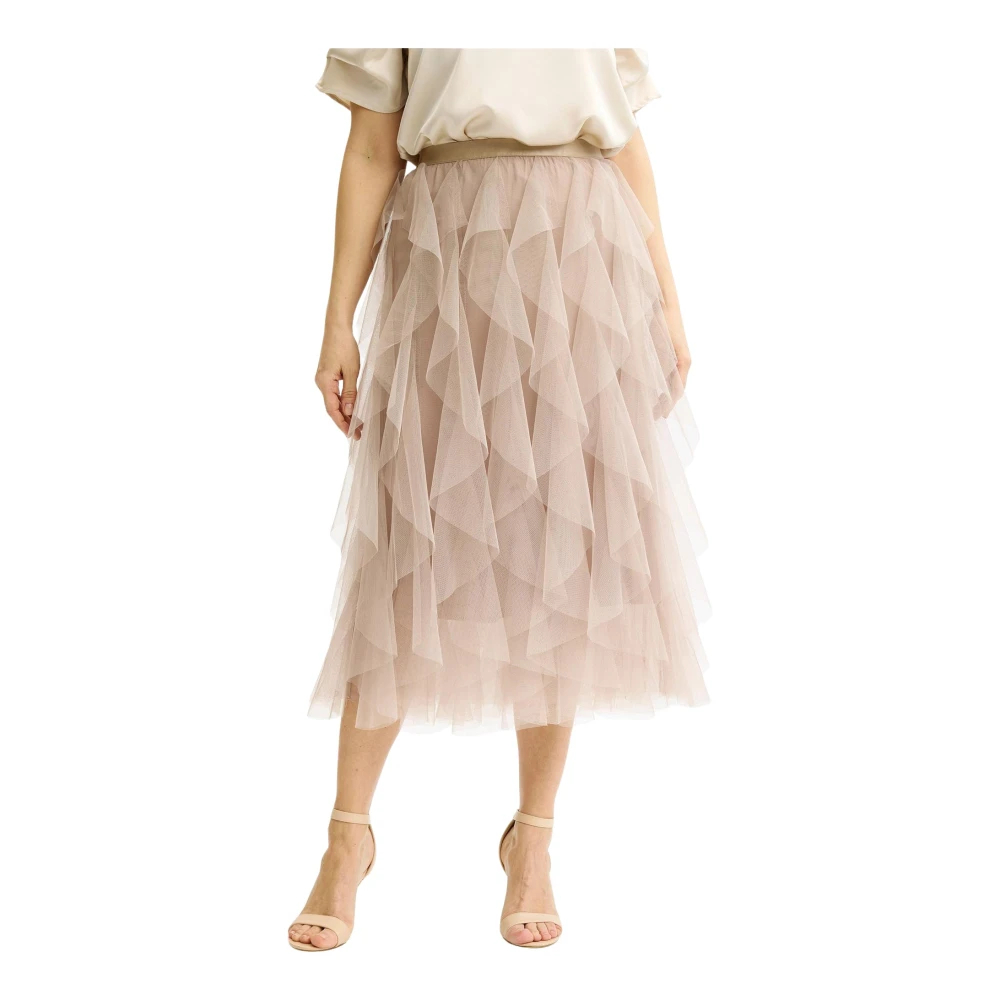 In Front Damen Beige - Midiröcke - Skirts - M