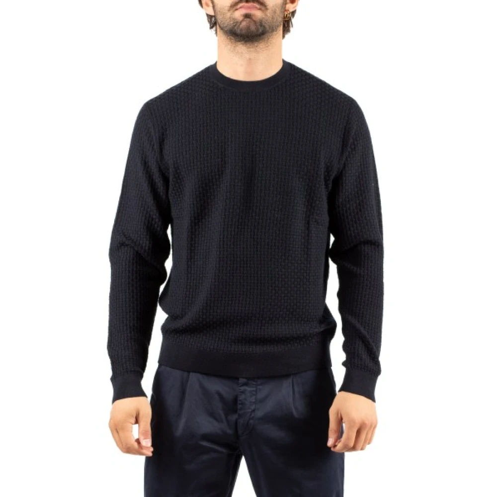 Emporio Armani Herren Blau Pullover Wolle Unifarben - Bild 3