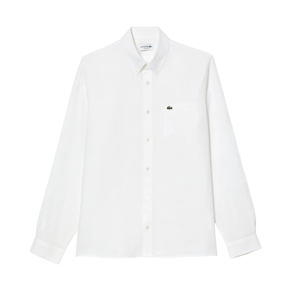 Lacoste Herren Weiß - Regular Fit Leinenhemd - Shirts - 3XL