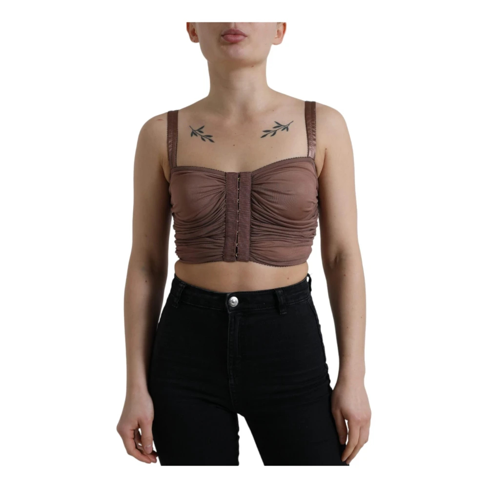 Dolce & Gabbana Damen Braun - Es Ärmelloses Crop Top - Tops - S