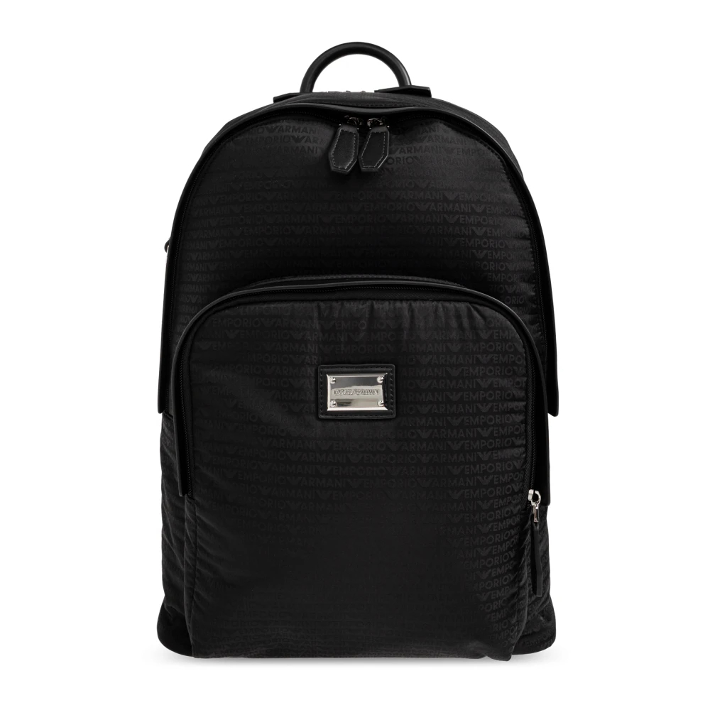 Emporio Armani Herren Schwarz - Monogram Rucksack - Bags - K - One Size