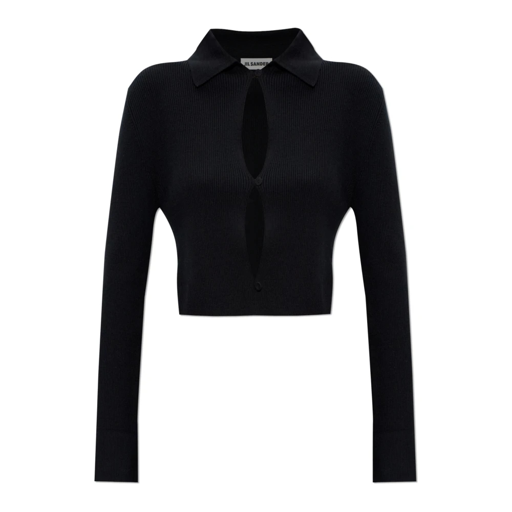 Jil Sander Damen Schwarz - Woll-Cardigan - Knitwear - K -M