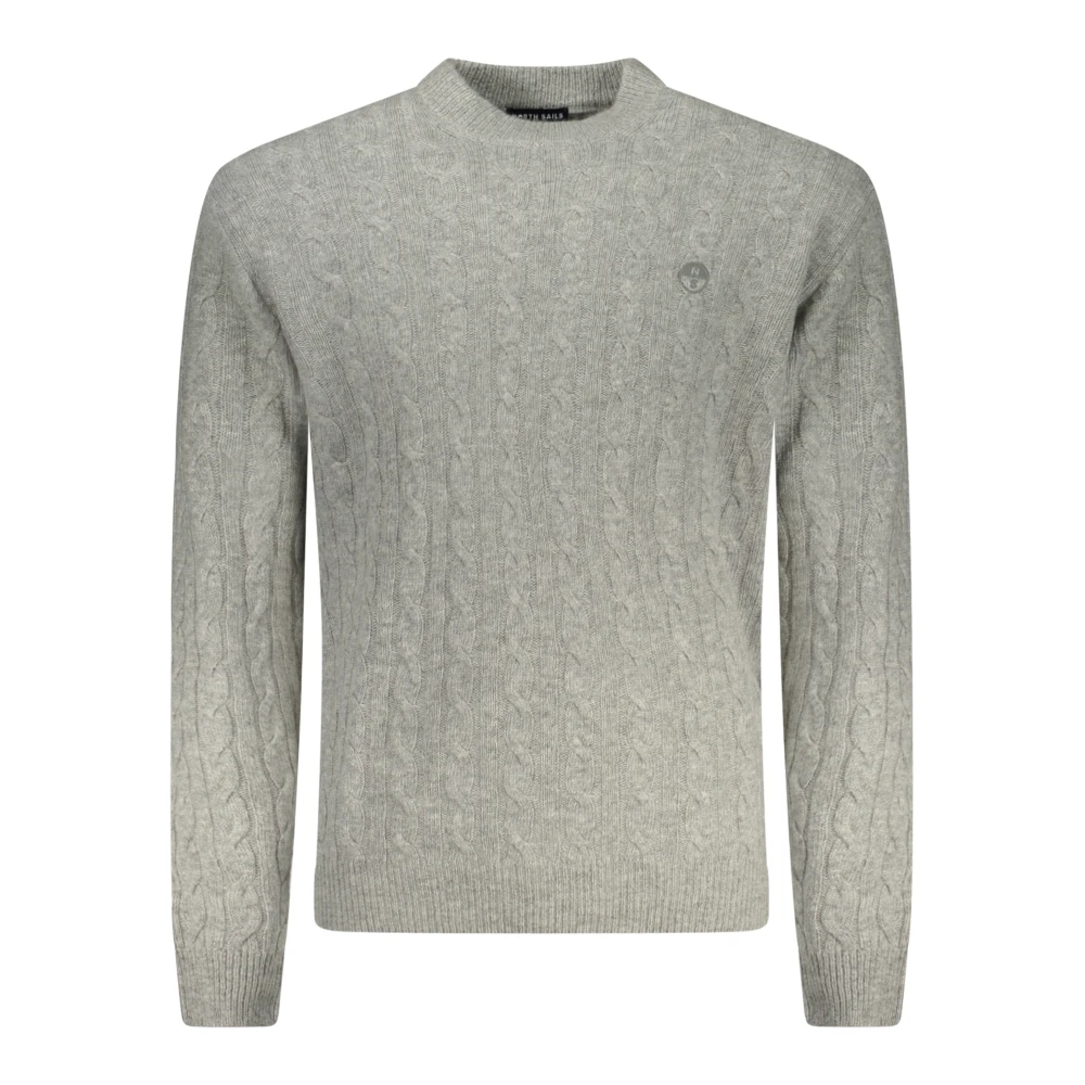 North Sails Herren Grau - Zopfmuster-Rundhalspullover - Knitwear - S