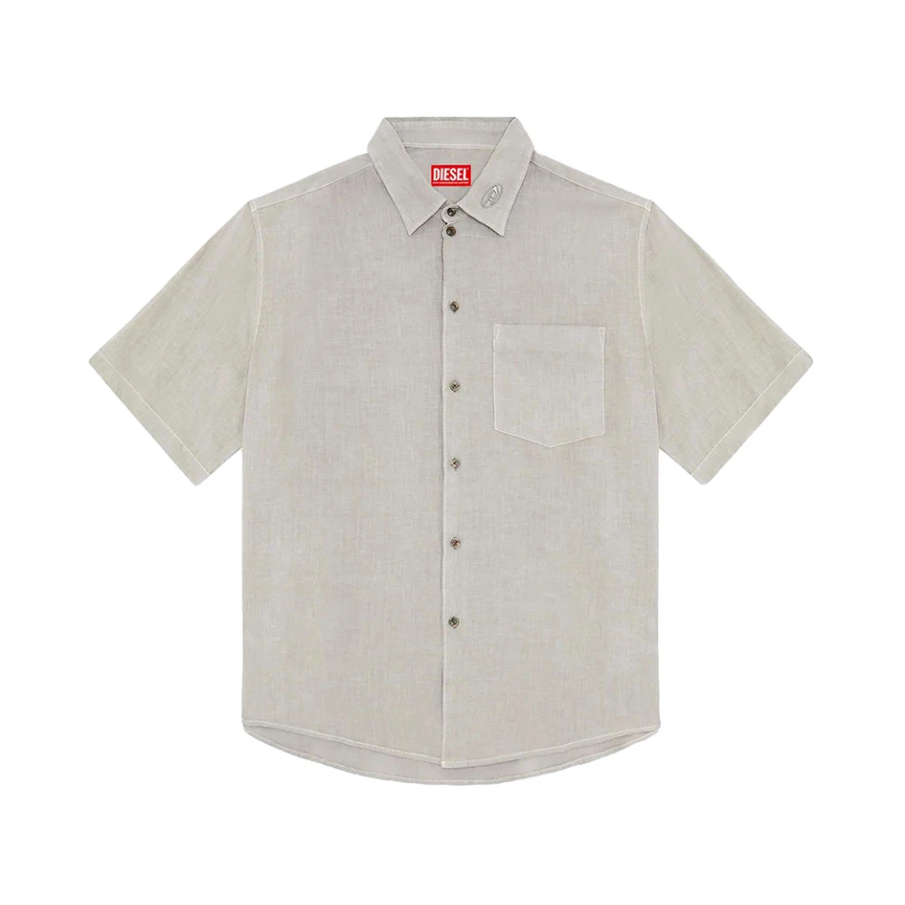 Diesel Herren Beige - Kurzärmeliges Hemd - Shirts - L