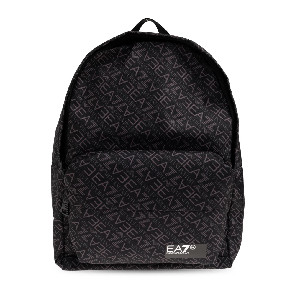 Emporio Armani Ea7 Unisex Schwarz - Monogram Rucksack - Bags - K -One Size