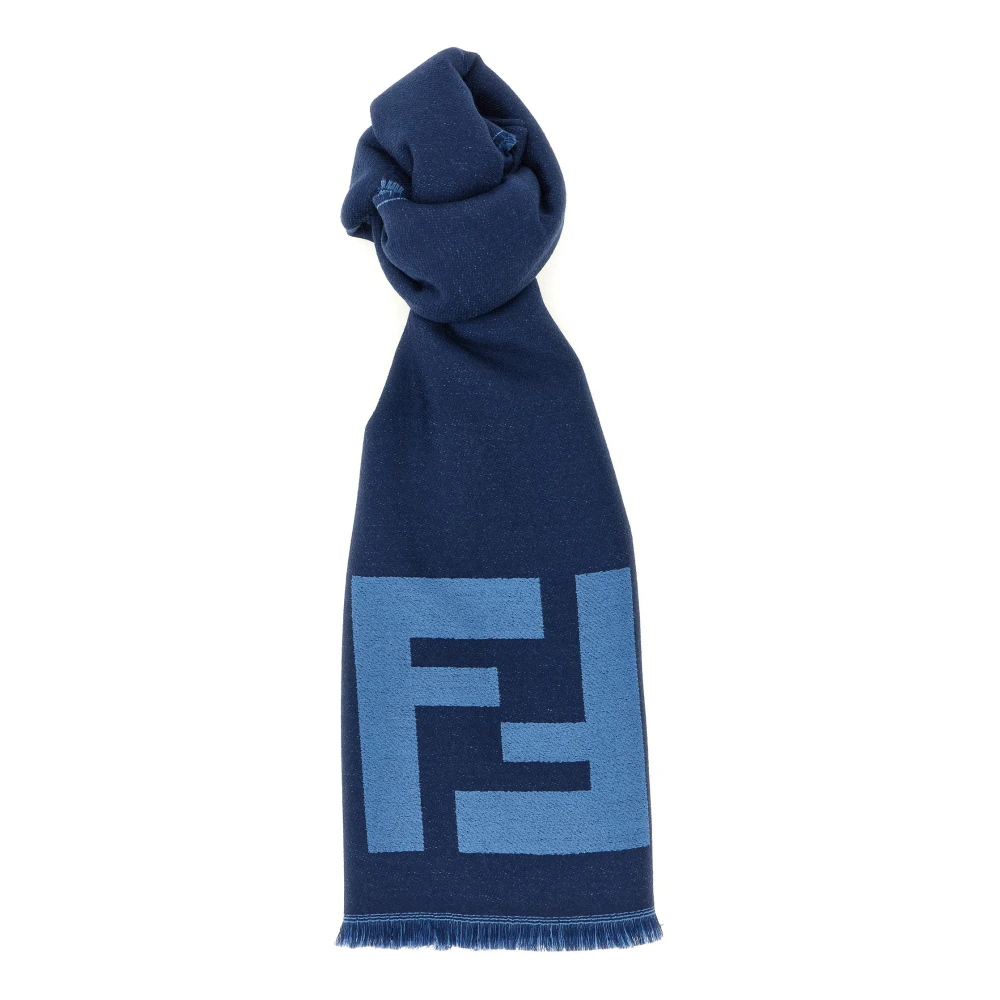 Fendi Herren Blau - Ff Macro Schal - Accessories - One Size