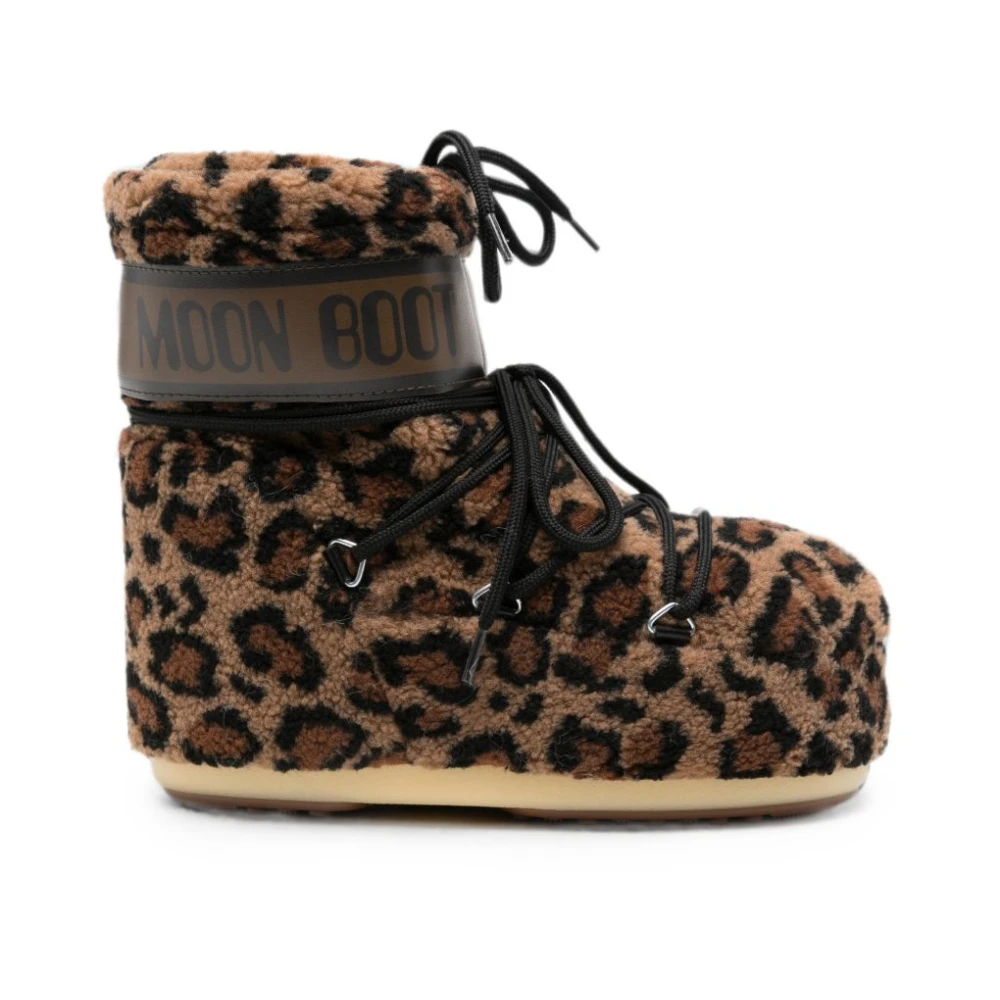 Moon Boot - Icon Low Fleece Leopard - Shoes - Damen - Mehrfarbig - 36 Eu