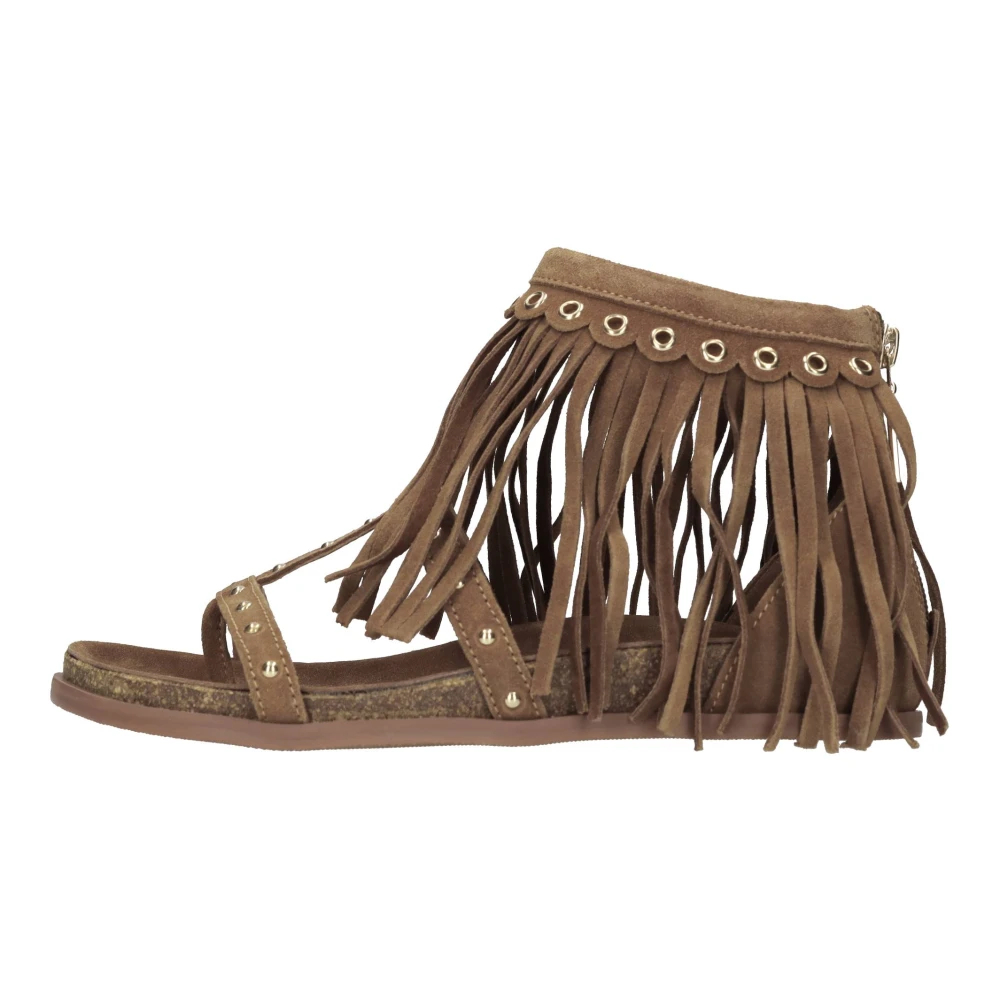 Emanuelle Vee - Flache Wildleder-Sandalen - Shoes - Damen - Braun - 39 Eu