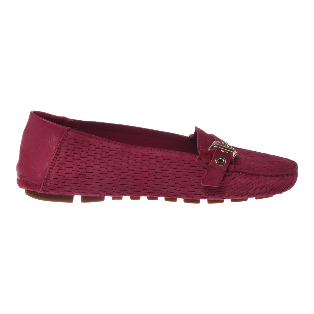 Baldinini Damen Rot - Perforated Suede Loafer - Shoes - 36 Eu