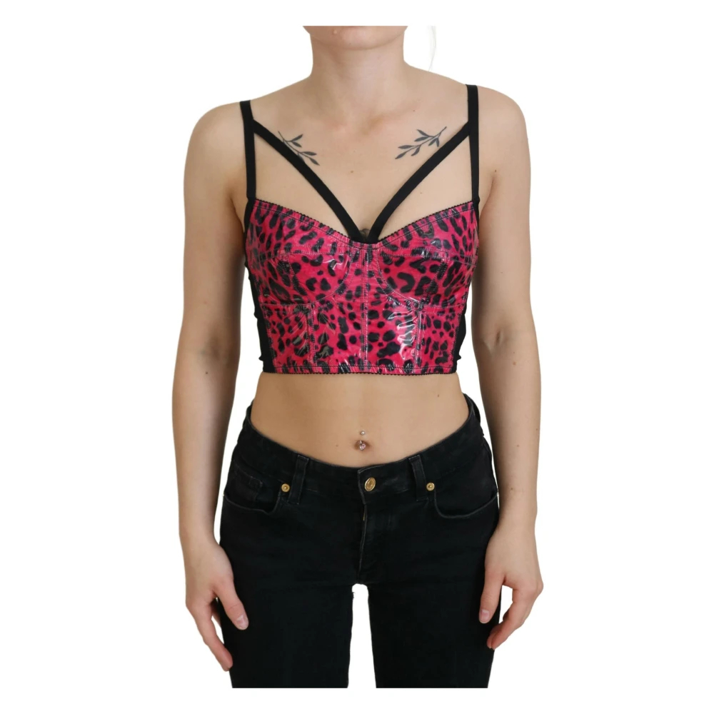 Dolce & Gabbana Damen Rosa - Leopardenmuster Bustier Korsett Top - Tops - Xl