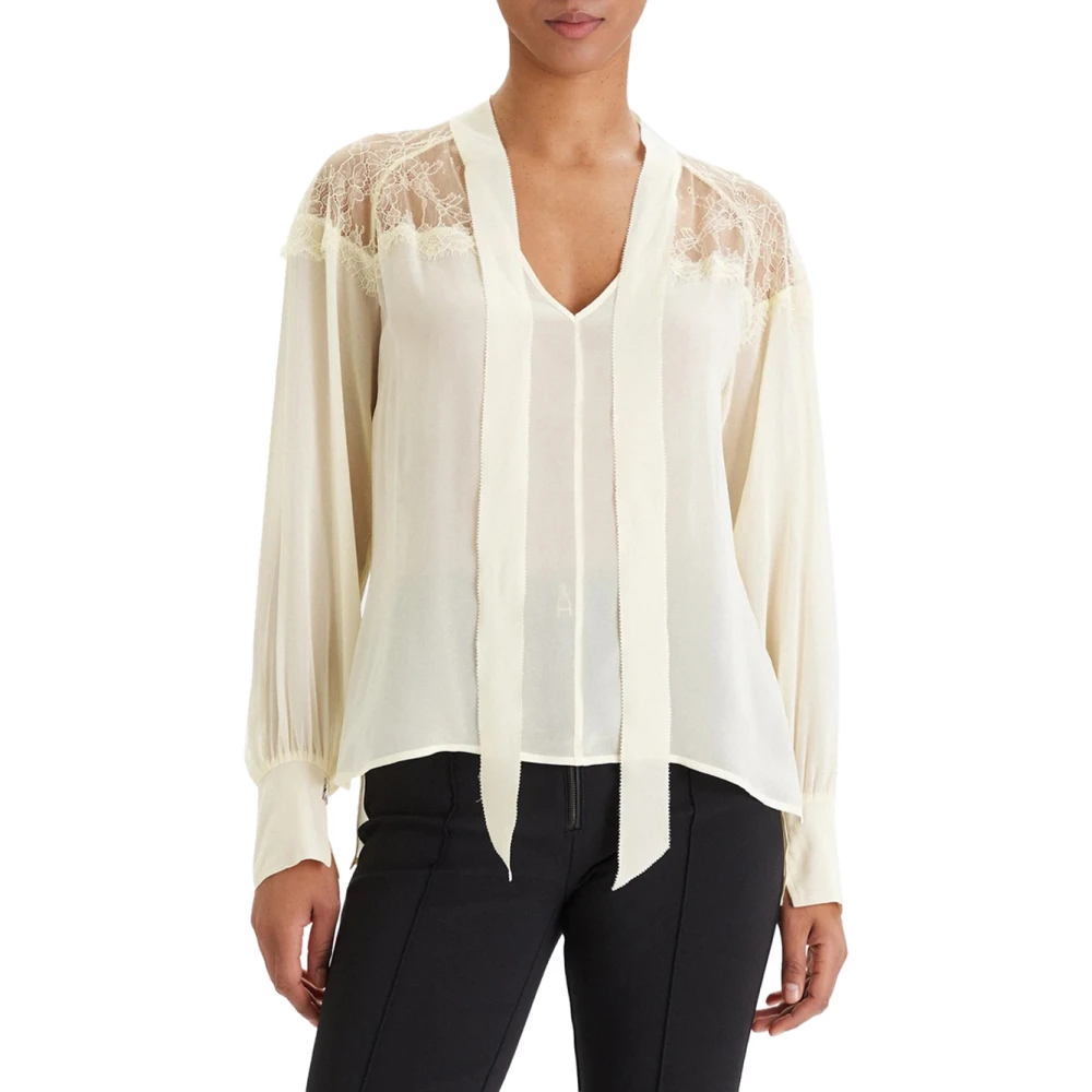 Patrizia Pepe Damen Beige - Georgette Bluse - Blouses & Shirts - M