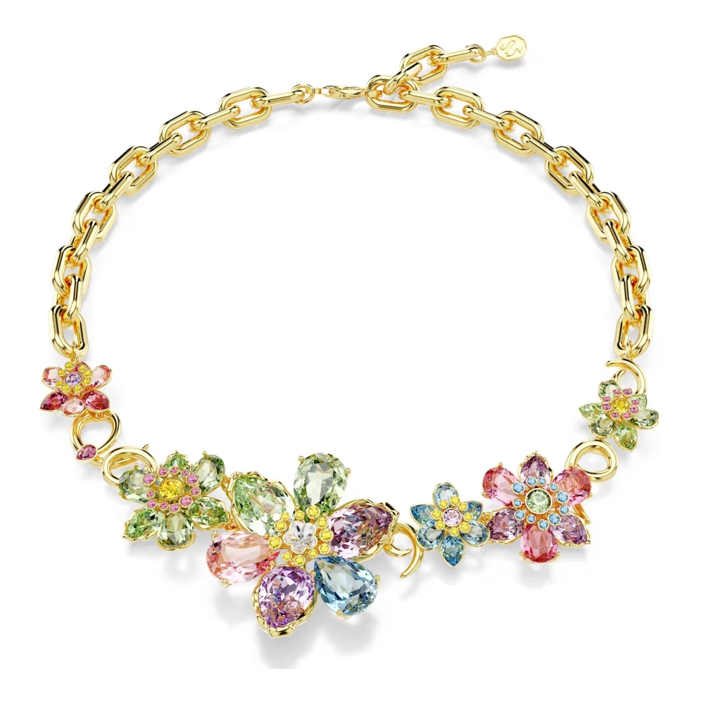 Swarovski Idyllia Halskette, Verschiedene Schliffe, Blume, Mehrfarbig, 18K Goldbeschichtet - Bild 5